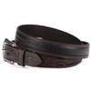 ARIAT Men's Floral Tab Faux Crocodile Leather Belt, Brown, 36
