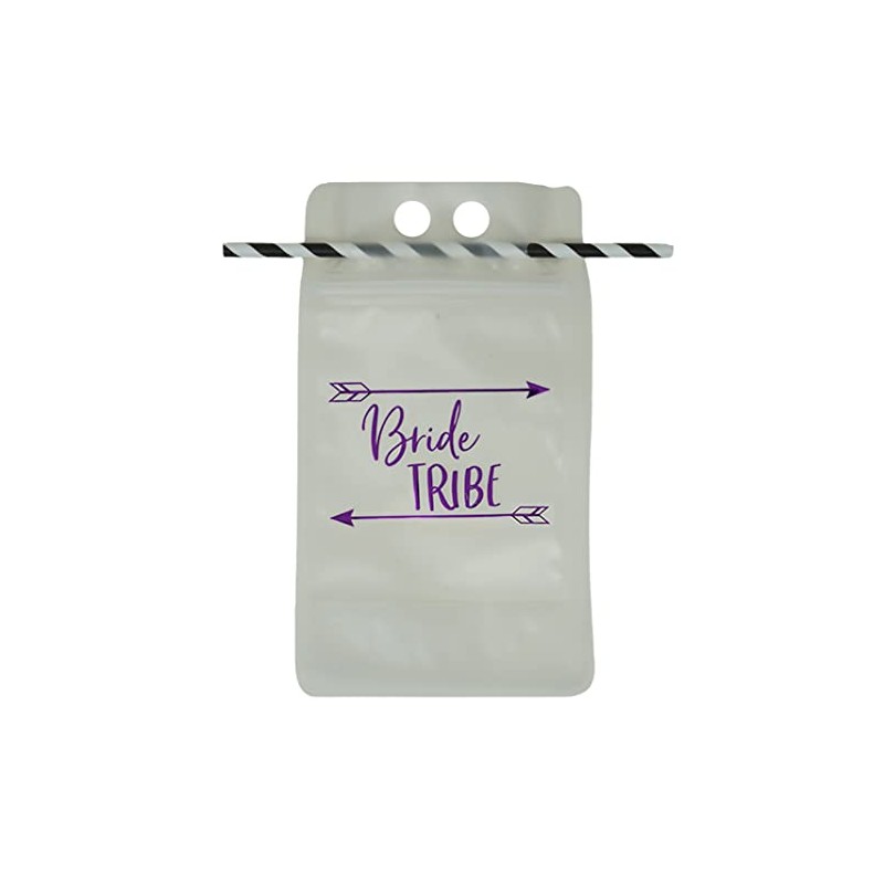 Funky Junque Drink Pouch with Straw - Bride Tribe w/Arrow