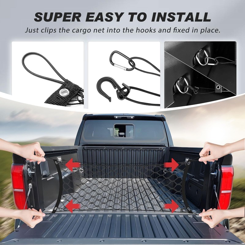 Karltys Truck Bed Cargo Net for Ford Maverick 2022-2024 2025