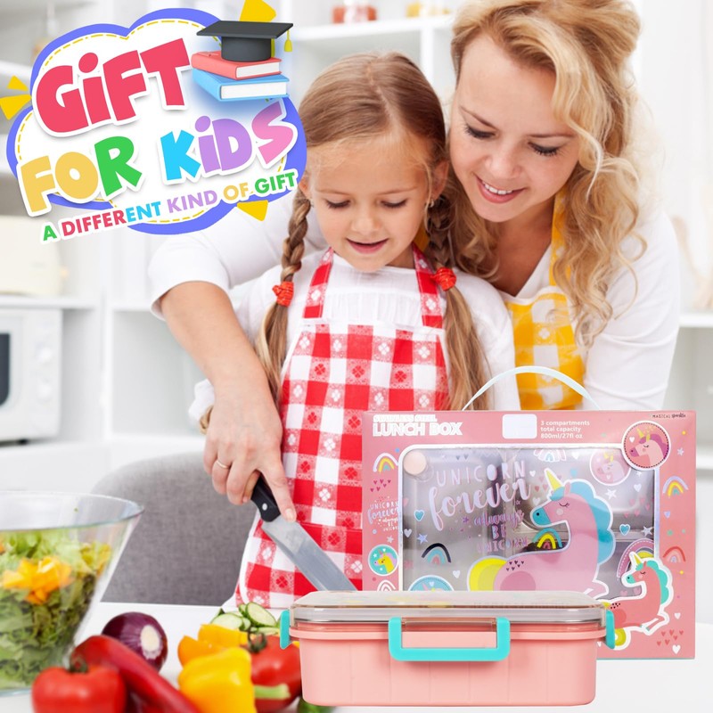 PinkSheep Bento-Lunchbox aus Edelstahl für Kinder (Unicorn-2)