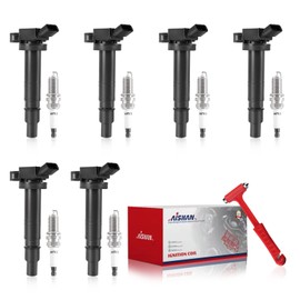 AISHAN Set of 6 Ignition Coil Pack and Iridium Spark Plugs Compatible with Toyota 4Runner 2003-2009, Tacoma 2005-2015, Tundra 2005-2014, FJ Cruiser 2007-2009 V6 4.0L Replace UF495