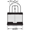 Master Lock 5KA-K#A389 Padlock: Laminated Steel, Keyed Alike, 3/8" Shackle