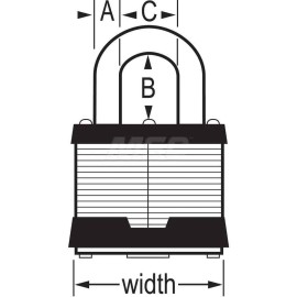 Master Lock 5KA-K#A389 Padlock: Laminated Steel, Keyed Alike, 3/8" Shackle Diam