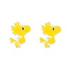 Peanuts 925 Sterling Silver Womens Woodstock Snoopy Enamel Stud Earrings