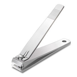 Large Straight Nail Clippers for Thick Toenails Toenail Trimmers, Heavy Duty Blade Toenail Clippers, Fingernail Clippers, Stainless Steel Nail Cutter for Manicure and Pedicure (Silver 3.2")