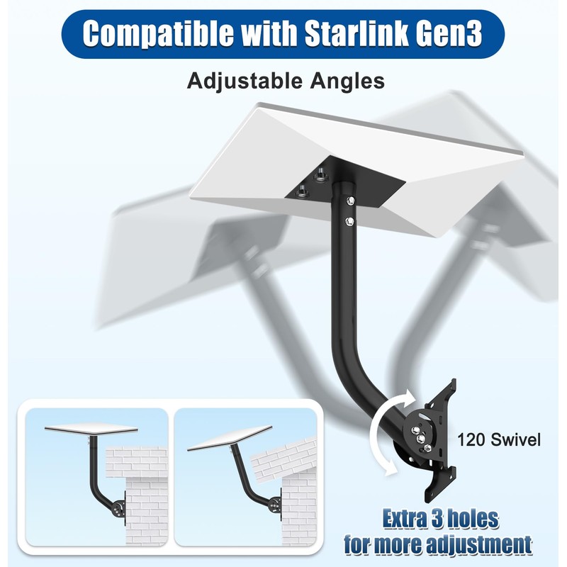Mount for Starlink Gen 3 V3 Wall Mount 19" Adjustable