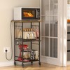 ThreeHio Rolling Kitchen Microwave Cart, 3 Tier Microwave Table Stand