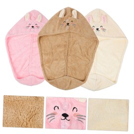 Baluue 3pcs Fast Drying Hair Towels for Women Frizz Hair Drying Caps Quick Absorption Wraps Embroidery Design