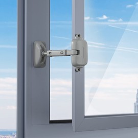 SAFELON Adjustable Window Gap Size Baby Safety Window Restrictor, Child Safe Window Safety Lock for Kids and Pets (2 Pieces, Grey)