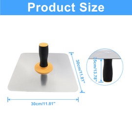 Biaungdo Aluminum Plaster Hawk, 12 Inch Mortar Board Holder with Soft Handle, Plastering Hawk Tool for Mortar, Drywall