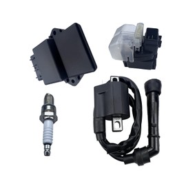 CDI Box Fits for Suzuki Quadsport Z400 LTZ400 LTZ400Z 2003-2004 Replace Part No. 32900-07G00 49-5352 160-02054 9900-5142 with Starter Solenoid Relay&Ignition Coil and Spark Plug