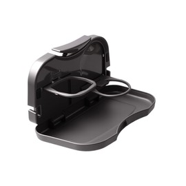 GAOLAOSY Car Cup Holder Tray, Foldable Detachable Car Headrest Backseat Organizer, Multifunctional Adjustable Food Table Tray, Universal Auto Travel Accessories for Most Cars/Trucks/SUVs (Grey)