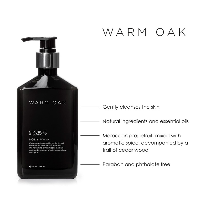 Gilchrist & Soames Warm Oak Body Wash and Shower Gel