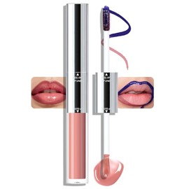 Delineador de labios rosa ciruela con brillo, 2 en 1 Lip Duo de larga duración, impermeable, tinte labial líquido hidratante para labios mate, tinte l