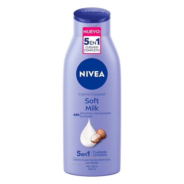 NIVEA Crema Corporal humectante Soft Milk (400 ml), 48 horas