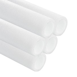 uxcell 5 Pcs Pipe Insulation Foam Tube, 1-1/2" x 1/5" Hollow Tube Covers Wrap 3.3 Feet for Outdoor Winter Freeze Protection Irrigation Hot Cold Water Pipe, White