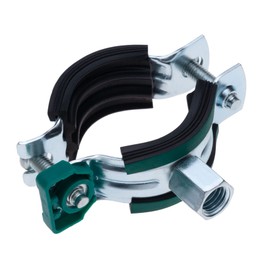 25-28 mm Pipe Clamp, Metal Pipe Bracket with Quick Closing Mechanism Two-Screw Clamp with Noise Insulating Lining, KSB2 M8 Wall Mount, for Steel, Copper, Cast Iron and Plastic Pipes (Pack of 4)