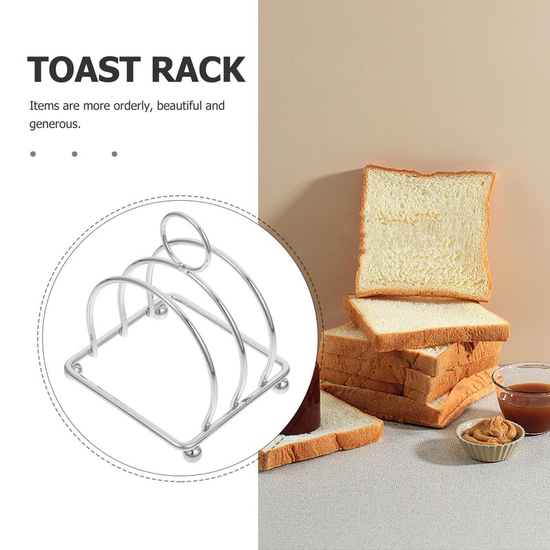 SHINEOFI Toast Display Rack Stainless Steel Bread Stand Space Saving