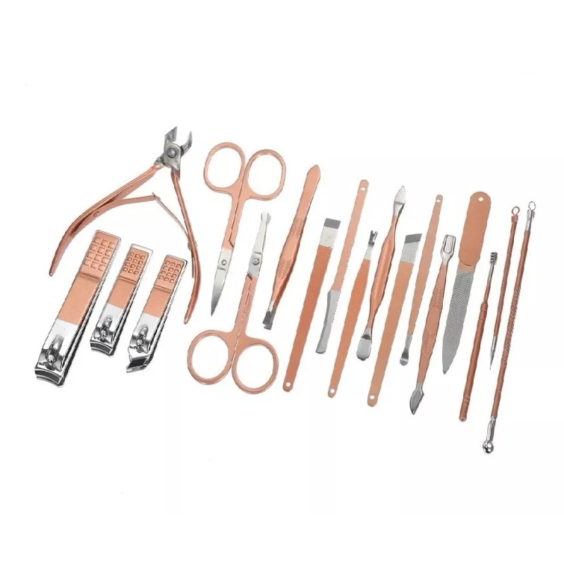 Silver Access Kit De Herramientas Para Pedicura Manicura Estuche 18