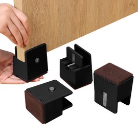 Ezprotekt Height Adjustment, Adjustable Height for Beds/Tables, Table Legs, Joints, Kotatsu, Table Stool, 2.0 inches (50 mm) Height, Set of 4, Adjustable Width, 0-37 mm (Black)