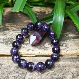14MM Amethyst Bracelet for Men | Natural Third Eye & Crown Chakra Crystal | Fits for about 7.5" Wrist | Emotional Healing Spiritual Gift for Talismans & Amulets & Talismans Amulets & Feng Shui