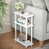 Apicizon Small Narrow Side Table, 3-Tier Skinny End Table with