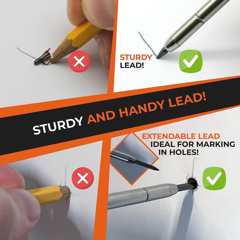 THORVALD 12 Leads for Carpenter Pencils - Incl. 8 Grey