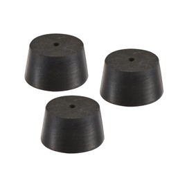 YOKIVE Pack of 3 Rubber Stoppers with Hole Conical Plugs with High Temperature Resistance Protect Hole Ideal for Laboratory Industry (Black, 42 mm to 50 mm)