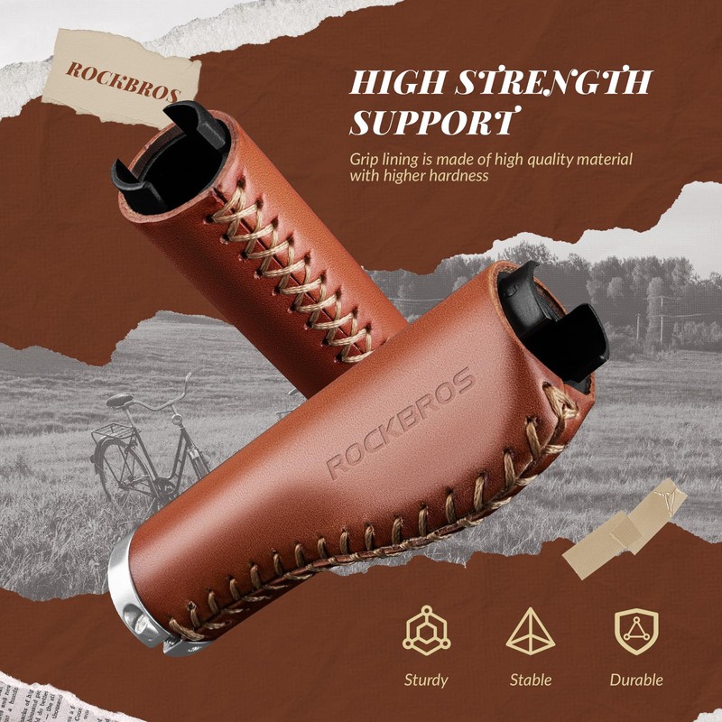 ROCKBROS Bicycle Grips MTB Retro Handlebar Grips Ergonomic Design Dual