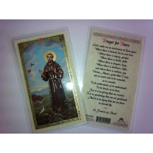 Holy Prayer Cards for Saint Francis of Assisi in English