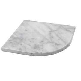 Adolif White Marble Corner Shelf,100% Natural Marble, Polished, 9"x9"x3/4", Big White Marble Corner Shelf for Shower Enclosure Decor, 1 Sheet