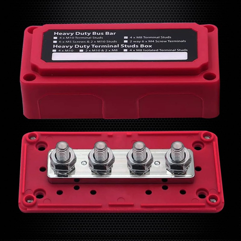 4 x M10 (3/8") Studs Power Distribution Block Bus Bar