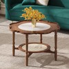 Merax Mid-Century Style Coffee Table with Petal Shape and White