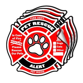 Psyfer® (Fade-Free) 4 Pack - Fire Safety Pet Rescue Alert Stickers [Made in USA]