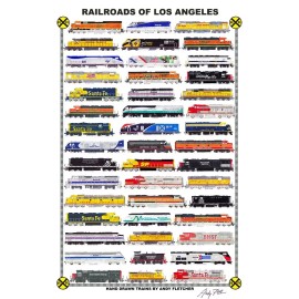 Railroads of Los Angeles 11"x17" Railroad Poster by Andy Fletcher signed