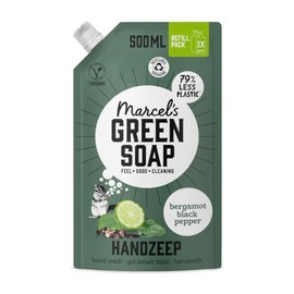 Marcel's Green Soap - Hand Soap Refill Black Pepper & Bergamot - Handwash Dispenser Refill - Microplastic-free formula - Vegan - Packaging recyclable - 500 ml