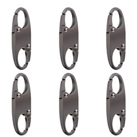 Zipper Lock Clips – 6 Pack Dual Opening S-Hook Zipper Pull Locks – Backpacking Essentials, Mini Snap Hooks for Luggage Locks, Anti-Theft Zipper Locks for Backpacks, Travel, Camping, Fishing, Silver