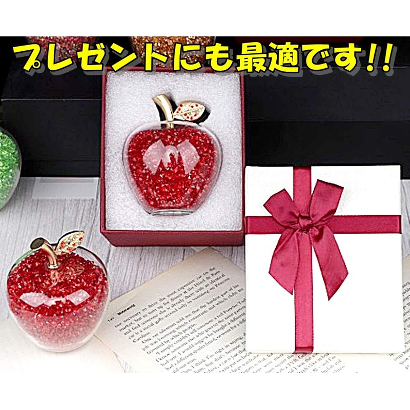 TradeWind Feng Shui Good Luck Apple, Interior Decor, Crystal Figurine,
