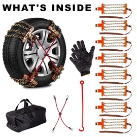 VaygWay Stay Safe Heavy Duty Car Tire Chains - Universal Premium Quality & All Season Heavy Duty Vehicle Tire Chains for Cars, SUVs, Trucks, & Vans 8 Pack