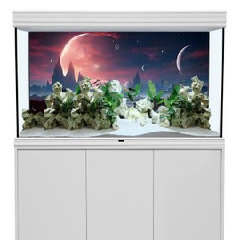 AWERT 72x16 inches Cosmic Reptile Habitat Background Parallel Space Fish Tank Background Desert Terrarium Background Sky Planet Aquarium Background