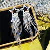 GUOXIAOMEI Bling Women Tassel Earrings Star Ear Stud Pave Crystal