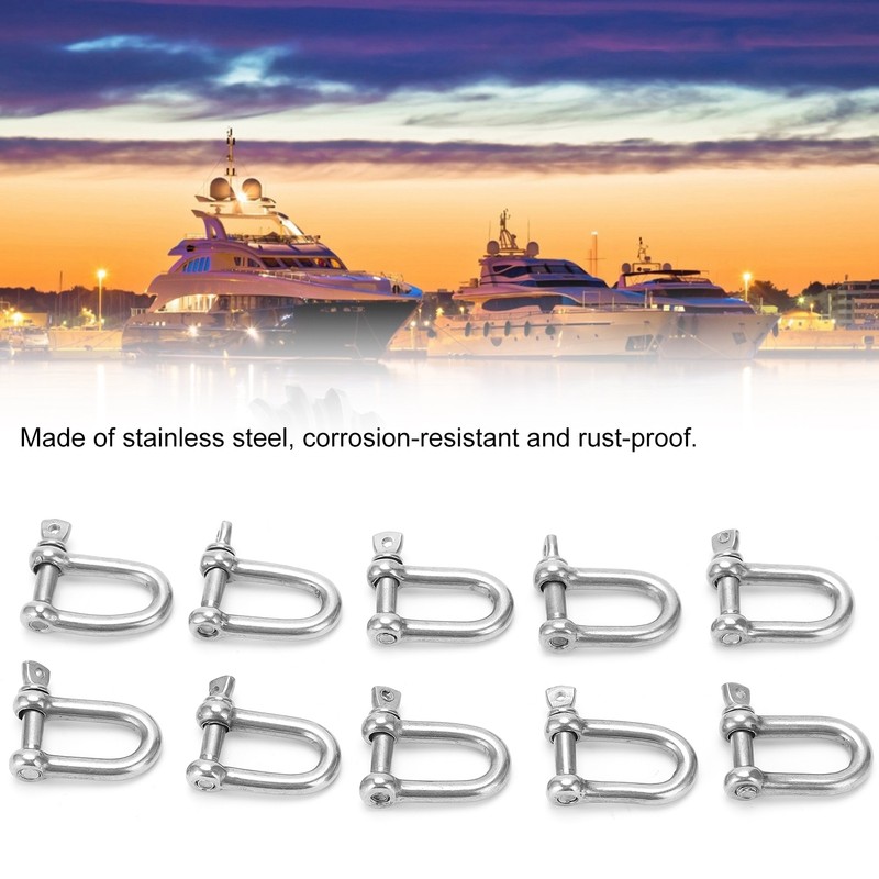 10pcs M4 Screw Pin Anchor Shackle 304 Stainless Steel Heavy