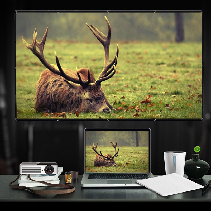 70-inch Portable HD Projector Screen 16:9 Projection Screen Foldable Thick