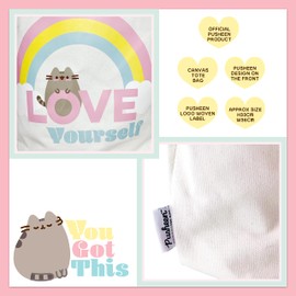 Blueprint Collections Pusheen Canvas Tote Bag | 33 x 36cm Book Bag | Beach Bag | Cute Tote Bag | Reusable Shopping Bag | Kawaii Gifts | Pusheen Gifts | Pusheen Stationery