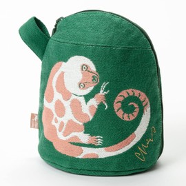 morita MiW Gusseted Pouch, Green Corolin and Lovely Shape, Thick Fabric with Elegant Color Lining, 100% Cotton, Empret Veil, Sippo Kusks of Tree Branches