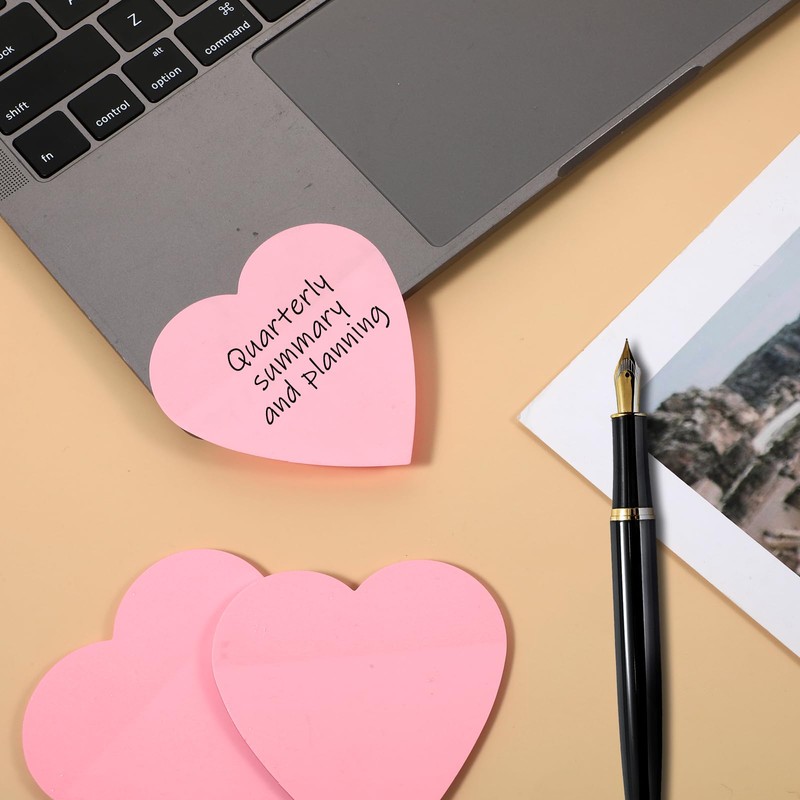 150 Sheets Waterproof Heart Sticky Notes 2.8'' Heart Shaped Transparent