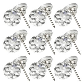 sourcing map 25 Pcs Crystal Upholstery Tacks 20mm Diamond Upholstery Nails for Sofa Furniture Bed Headboard Tufting Wall Decoration DIY Crafts (Cubic)