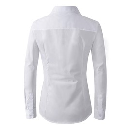 Beninos Womens Dress Shirts Long Sleeve Button Down Shirt Work Wear (225 White, M)
