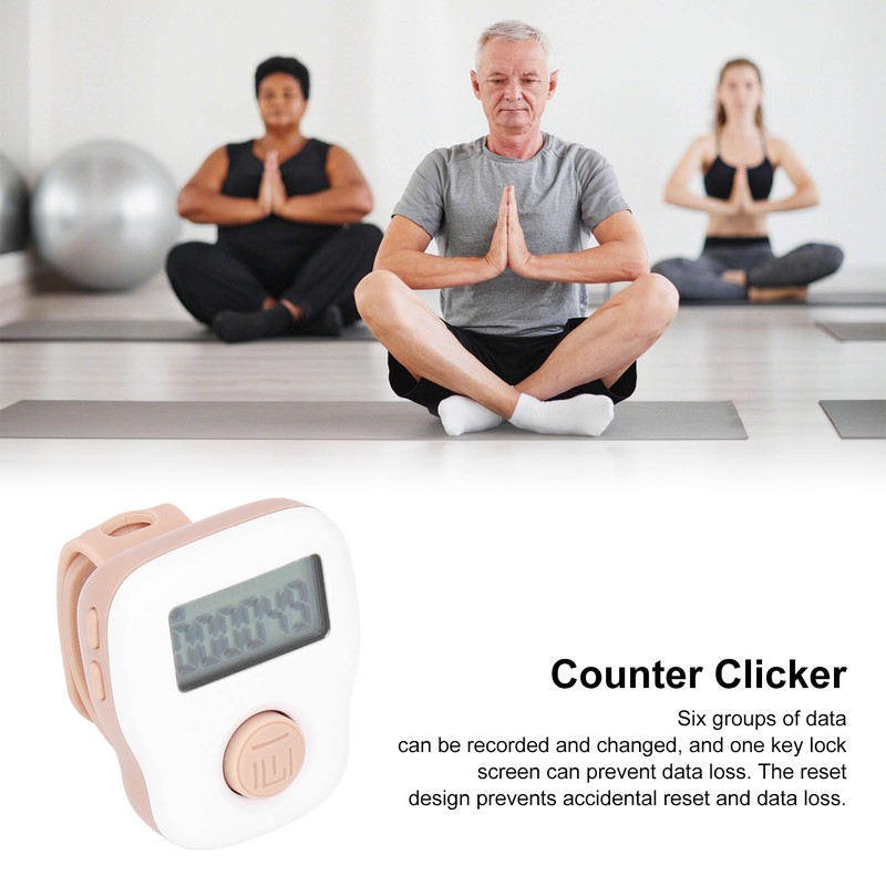 Ring Counter White Manual Luminous Ring Type USB Rechargeable Sweat