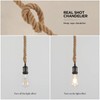 COOBATG Industrial Hemp Rope Chandelier;Single Head Farmhouse Pendant Lights E26